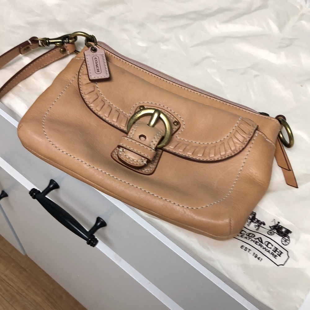 Authentic Coach Clutch with leather strap